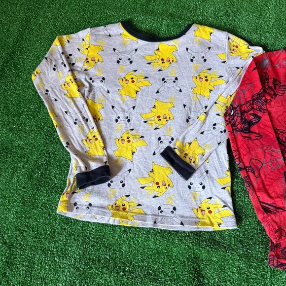 Bundle Pokemon Pikachu & Marvel Spiderman Two Pieces Pajama Set Kids Size 10 - Picture 5 of 15